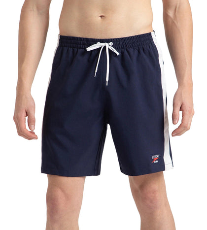 Men's 4 Way Comfort Stretch Steep Volley Watershorts With Side Pockets - Peacoat & White