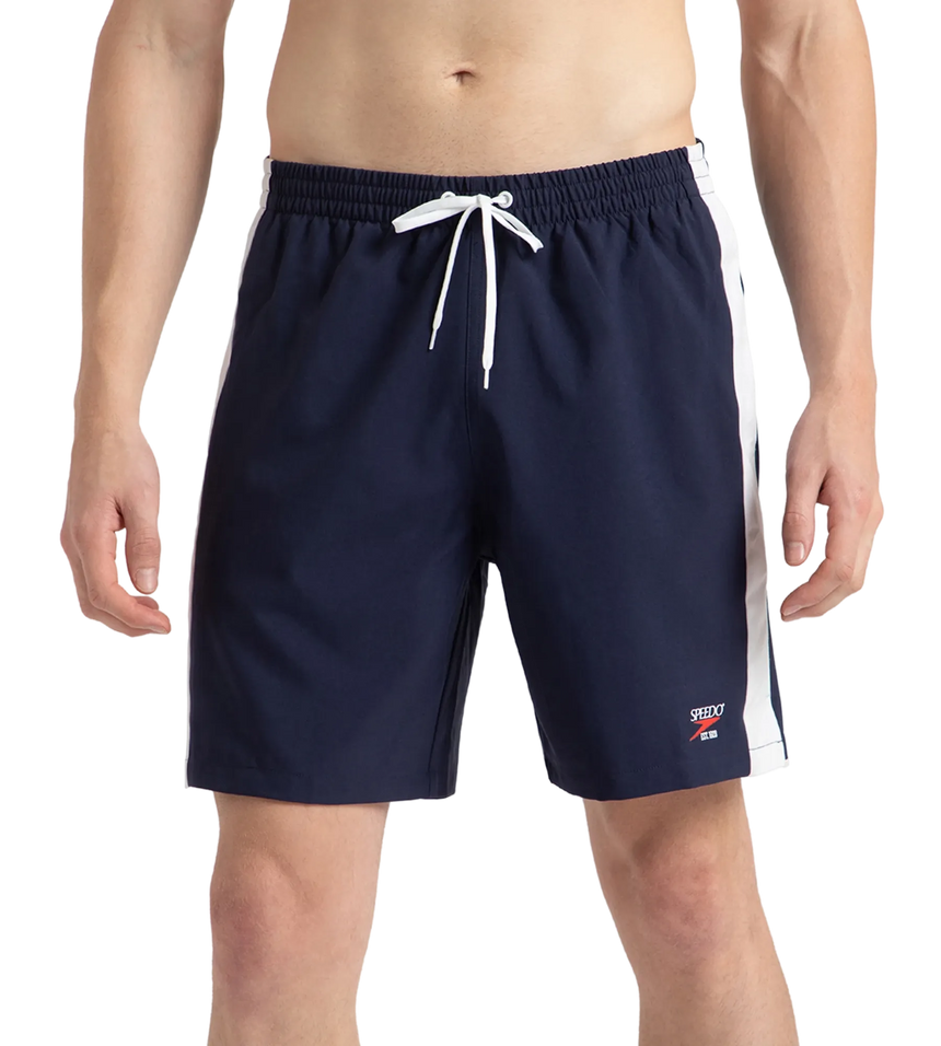 Men's 4 Way Comfort Stretch Steep Volley Watershorts With Side Pockets - Peacoat & White