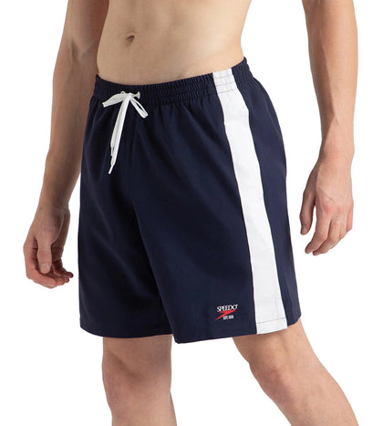 Men's 4 Way Comfort Stretch Steep Volley Watershorts With Side Pockets - Peacoat & White