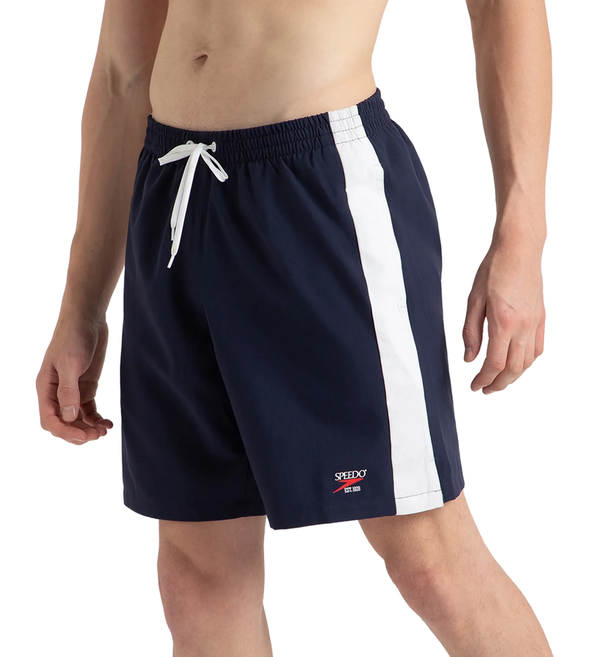 Men's 4 Way Comfort Stretch Steep Volley Watershorts With Side Pockets - Peacoat & White