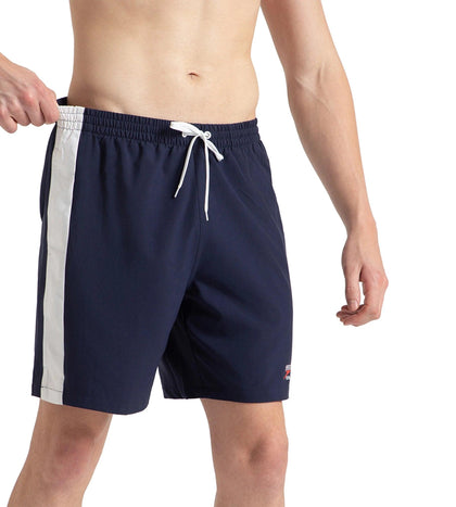 Men's 4 Way Comfort Stretch Steep Volley Watershorts With Side Pockets - Peacoat & White
