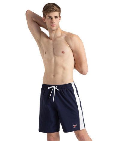 Men's 4 Way Comfort Stretch Steep Volley Watershorts With Side Pockets - Peacoat & White