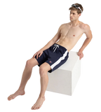 Men's 4 Way Comfort Stretch Steep Volley Watershorts With Side Pockets - Peacoat & White