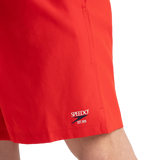 Men's 4 Way Comfort Stretch Volley Watershorts With Side Pockets - High Risk Red & White