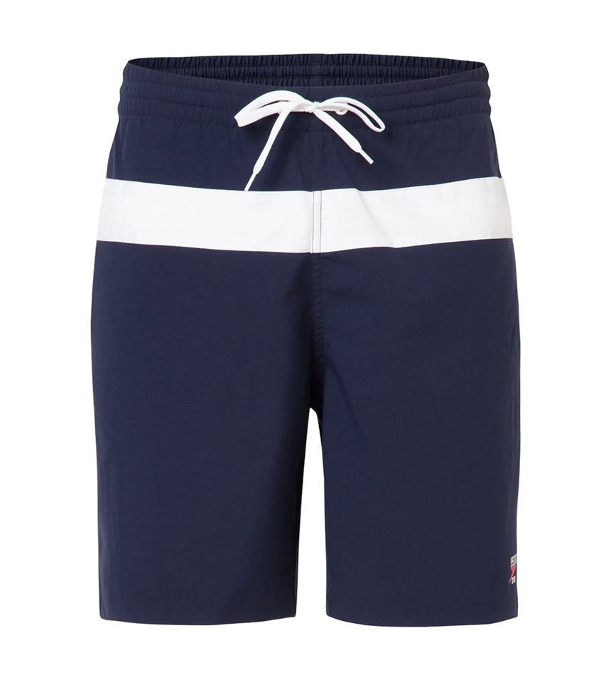 Men's 4 Way Comfort Stretch Volley Watershorts With Side Pockets - Peacoat & White