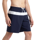Men's 4 Way Comfort Stretch Volley Watershorts With Side Pockets - Peacoat & White