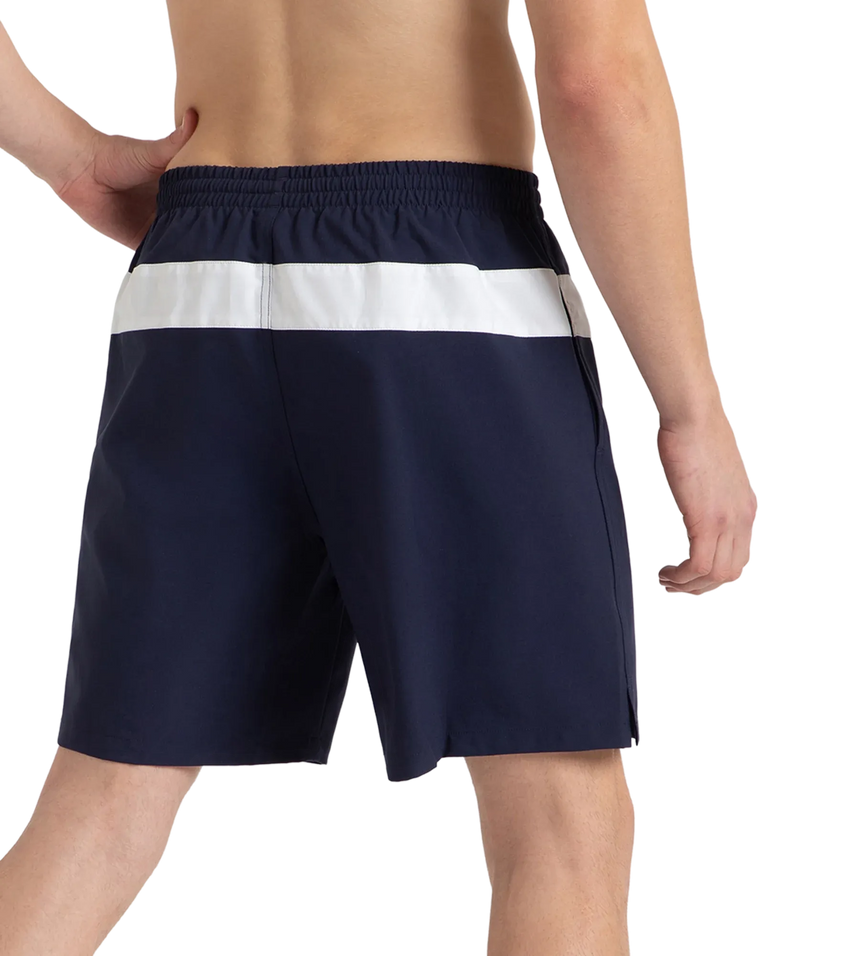 Men's 4 Way Comfort Stretch Volley Watershorts With Side Pockets - Peacoat & White