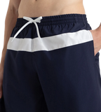 Men's 4 Way Comfort Stretch Volley Watershorts With Side Pockets - Peacoat & White
