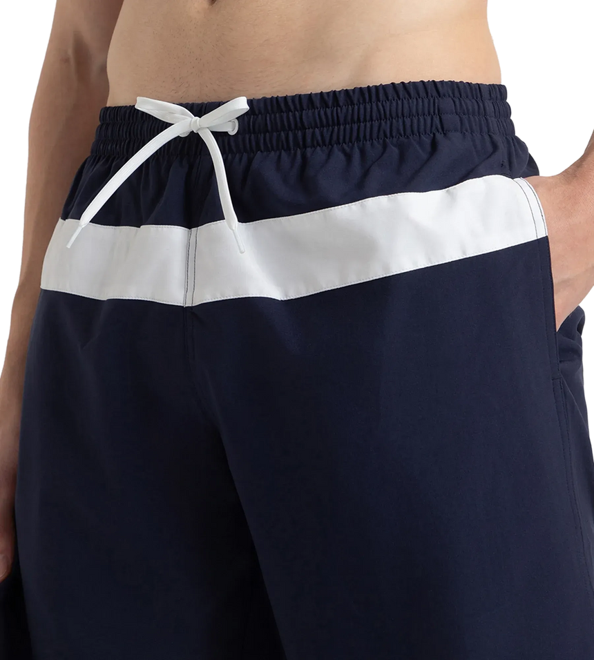 Men's 4 Way Comfort Stretch Volley Watershorts With Side Pockets - Peacoat & White