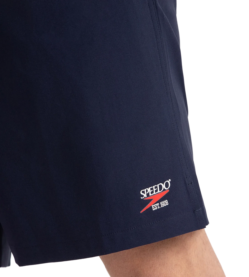 Men's 4 Way Comfort Stretch Volley Watershorts With Side Pockets - Peacoat & White