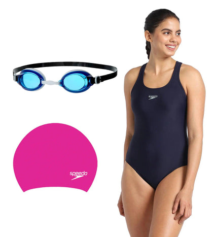 Buy Swimming Kit for Women Online Costumes Googles Caps Speedo India