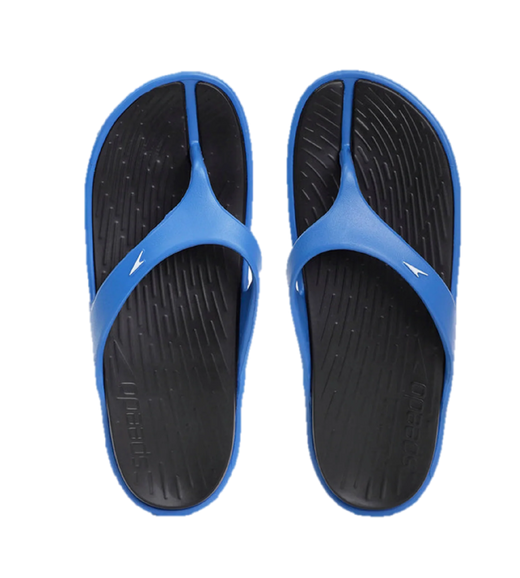 Men's Dual Colour Flip Flops - Black & Blue Flame