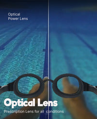 Unisex Adult Hydropure Optical Power Lens Swim Goggles - Black & Smoke