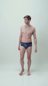 Men's Endurance10 All Over Print Brief - Peacoat, Cerulean Blue & White