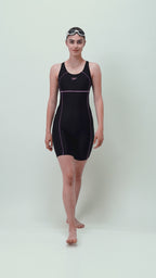Women's Endurance10 Classic Racerback Legsuit - Black & Neon Violet