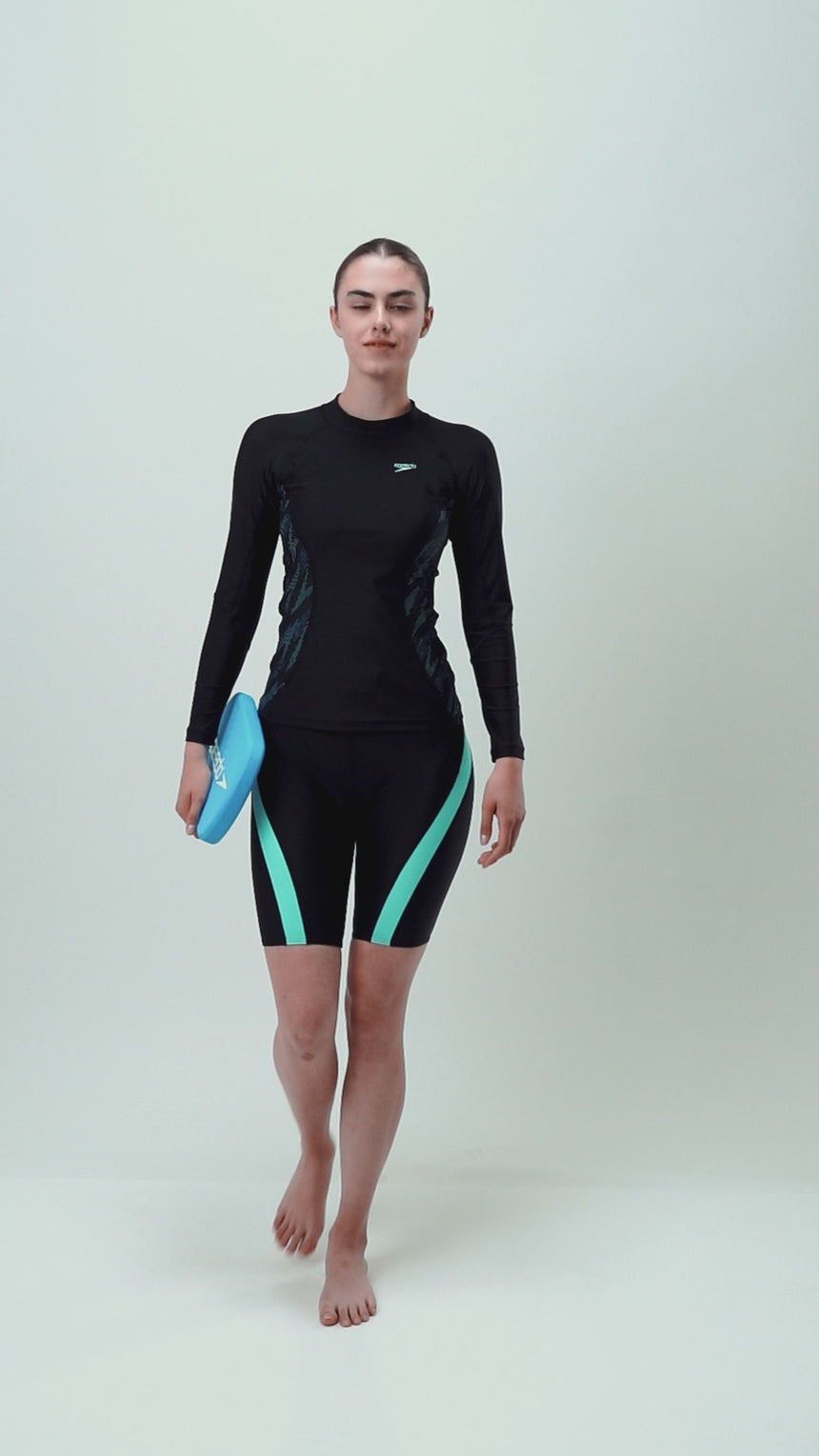 Women's Endurance10 Sport Mid Shorts - Black & Arctic Glass