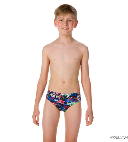 Boy's Marvel Avengers Allover Brief - Black  &  Neon Blue_3