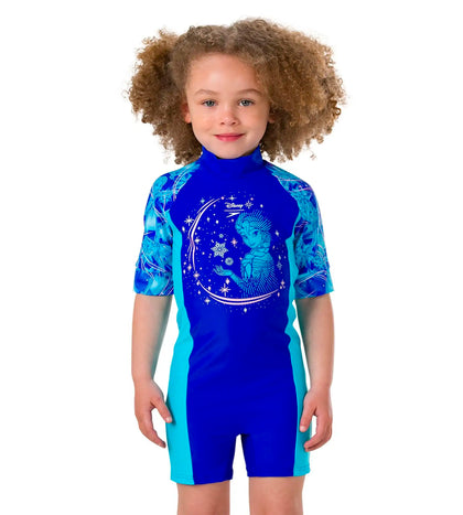 Disney Frozen All In One Suit Swimwear For Tot's - Blue & Turquoise_1