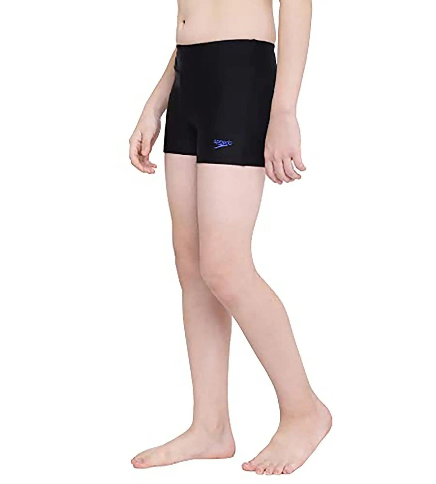 Boy's Endurance Essential Houston Aquashort - Black  &  Blue Flame_4