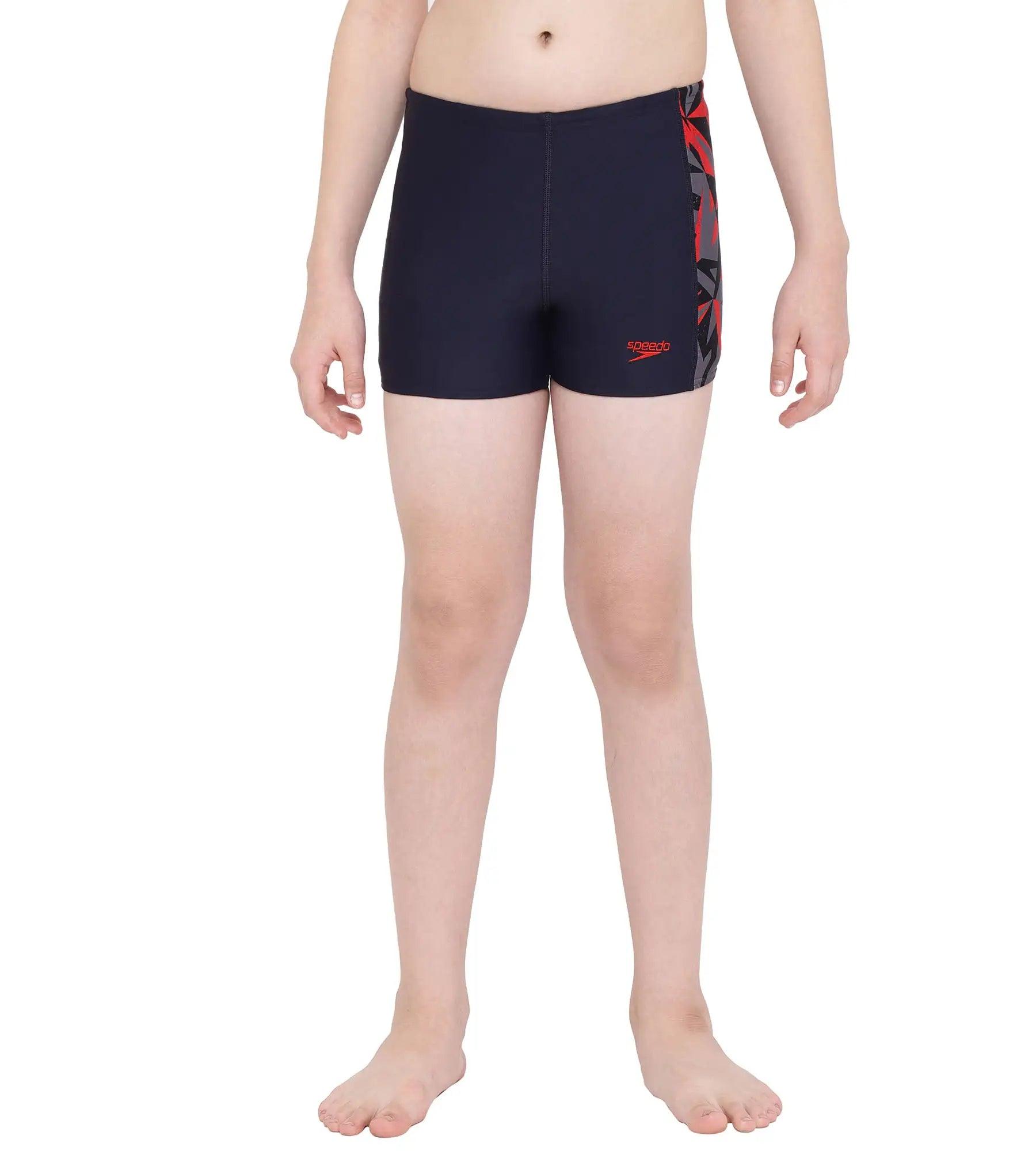 Buy Speedo Boys Hyper Boom Panel Aqua Short True Navy Fed Red Dove Grey Swimwear Online Speedo India