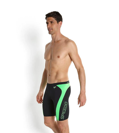 Men's Endurance Logo Graphic Splice Jammer - Black & Fluo Green_2