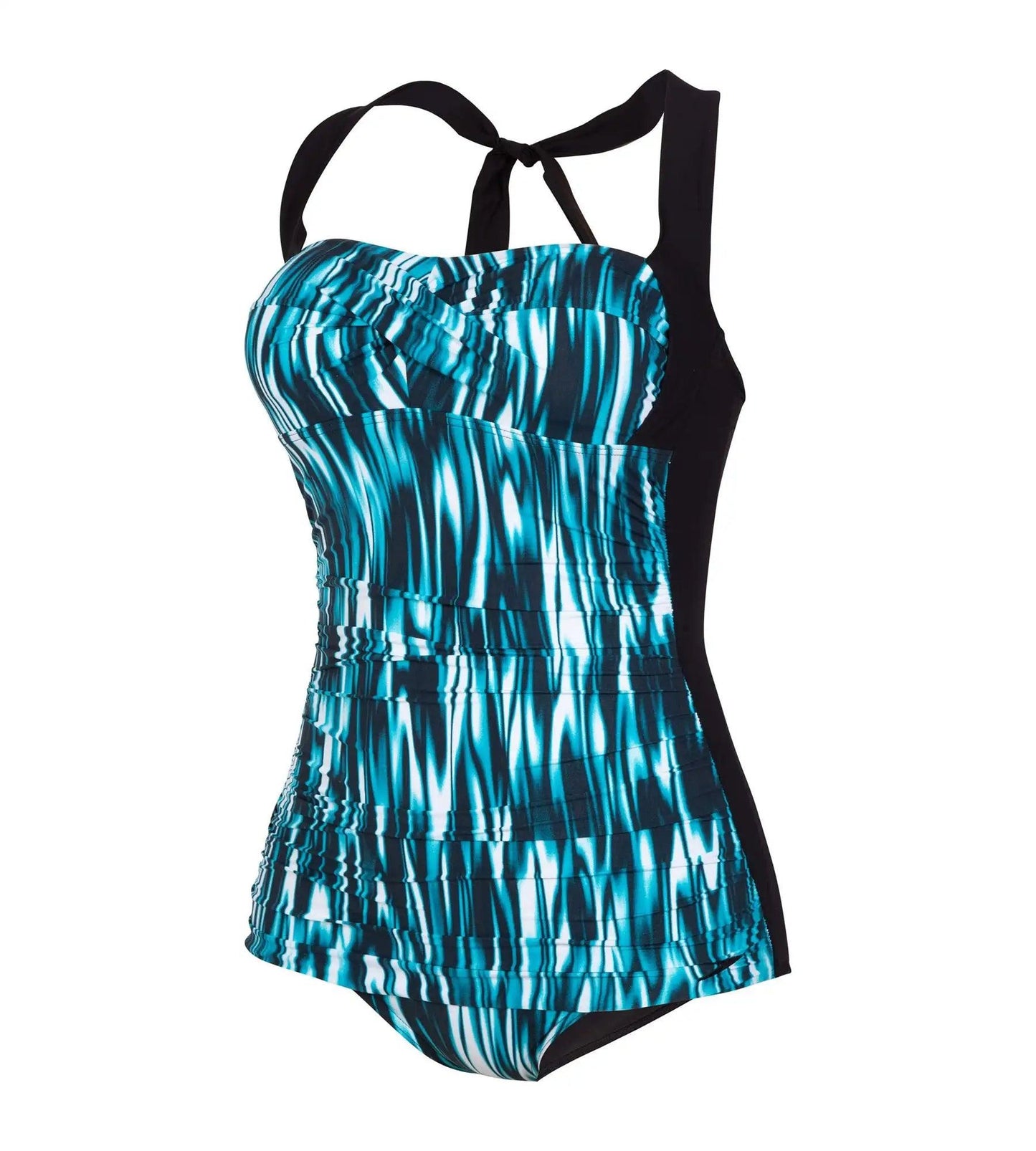 Women's Printed Crystalsun One Piece Swimwear - Nordic Teal  &  Black_2