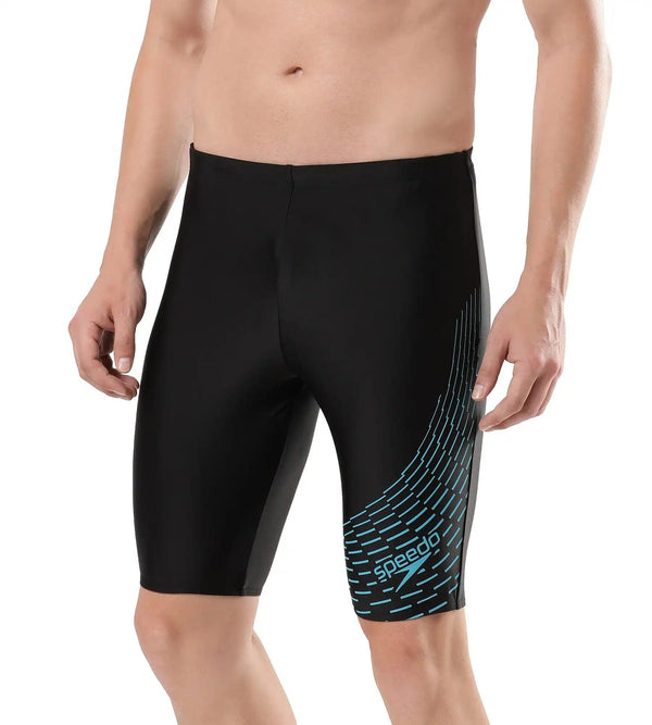 Men's Endurance Medley Logo Jammer - Black & Aquarium_2