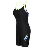 Women's Hydrosense Kneesuit Swimwear  - Black  &  Bright Zest_2