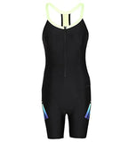 Women's Hydrosense Kneesuit Swimwear  - Black  &  Bright Zest_4