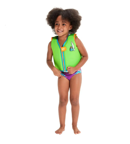 Printed Float Vest Swim Confidence for Tot's - Green & Blue_1