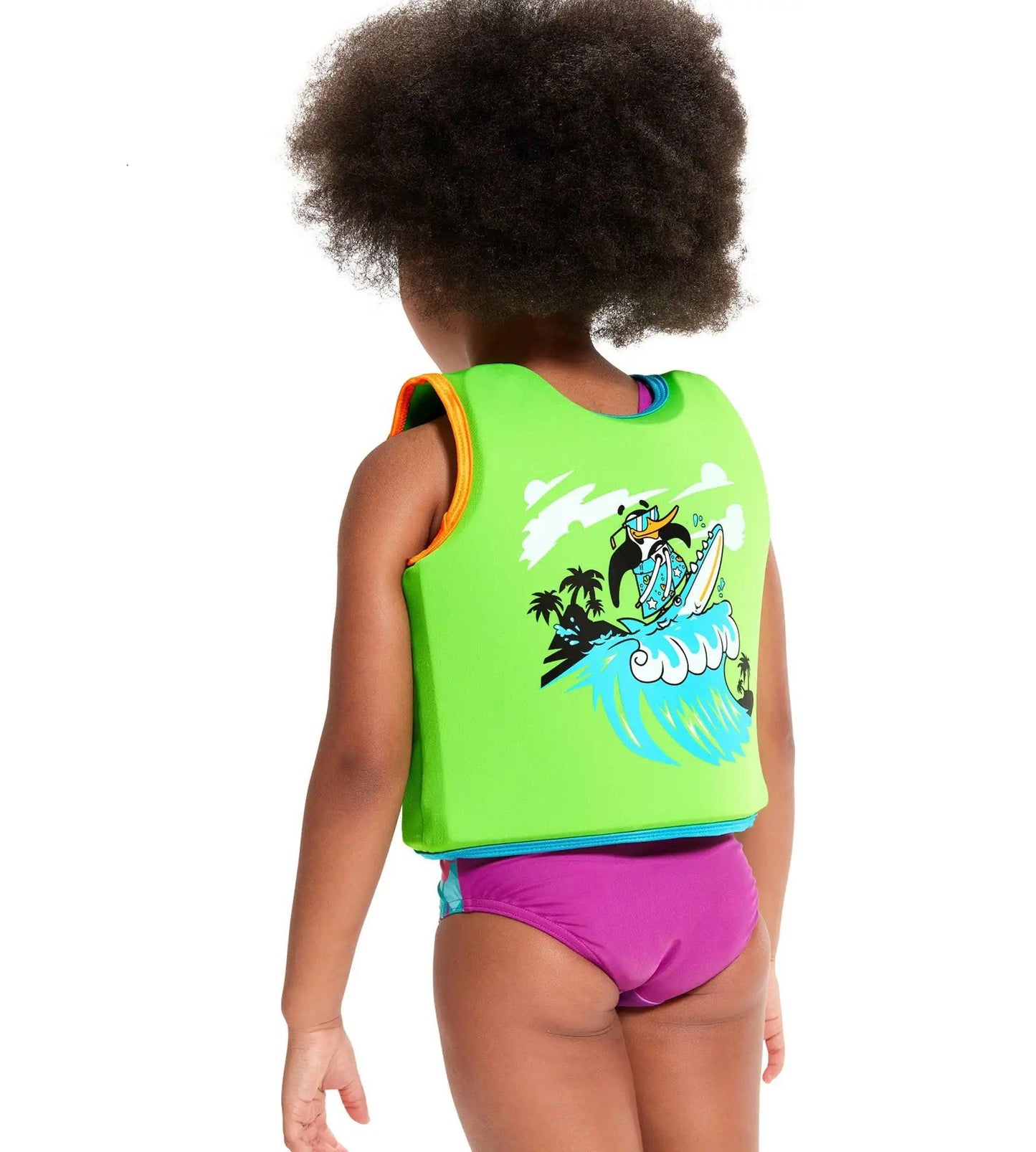 Printed Float Vest Swim Confidence for Tot's - Green & Blue_2