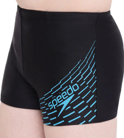 Boy's Endurance Medley Logo Aquashort - Black  &  Aquarium_8