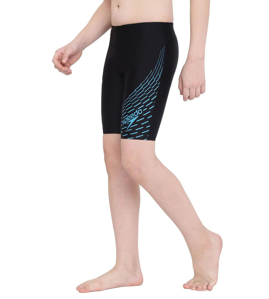 Boy's Endurance Medley Logo Jammer - Black  &  Aquarium_2