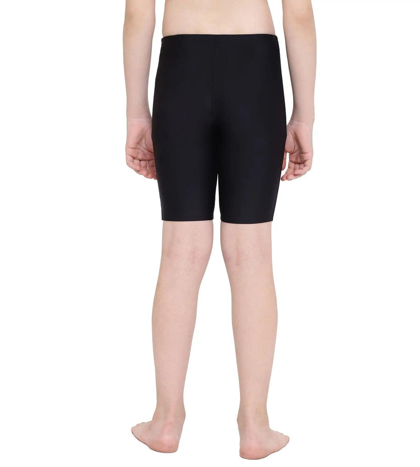 Boy's Endurance Medley Logo Jammer - Black  &  Aquarium_4