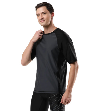 Men's Endurance Short Sleeve Suntop - Oxid Grey & Black_2