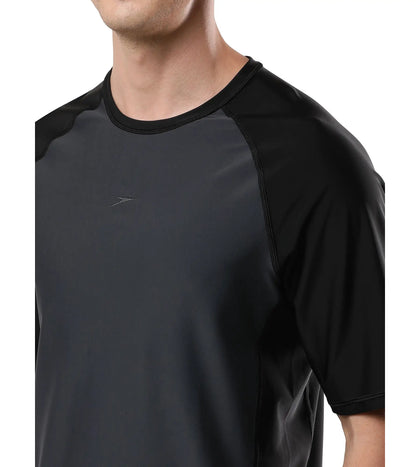 Men's Endurance Short Sleeve Suntop - Oxid Grey & Black_6