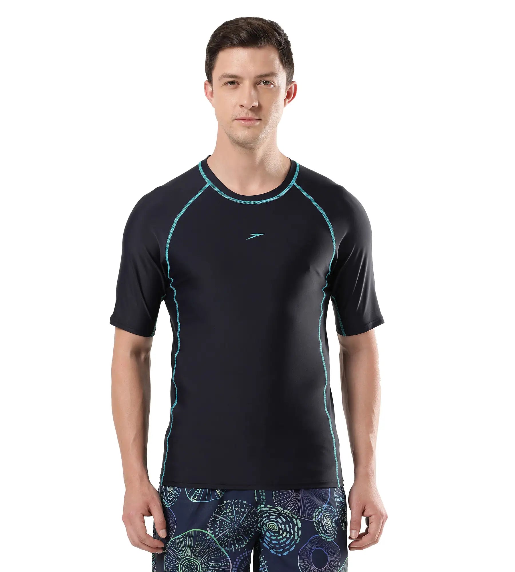 Men's Endurance Short Sleeve Suntop - True Navy  &  Aquarium_1