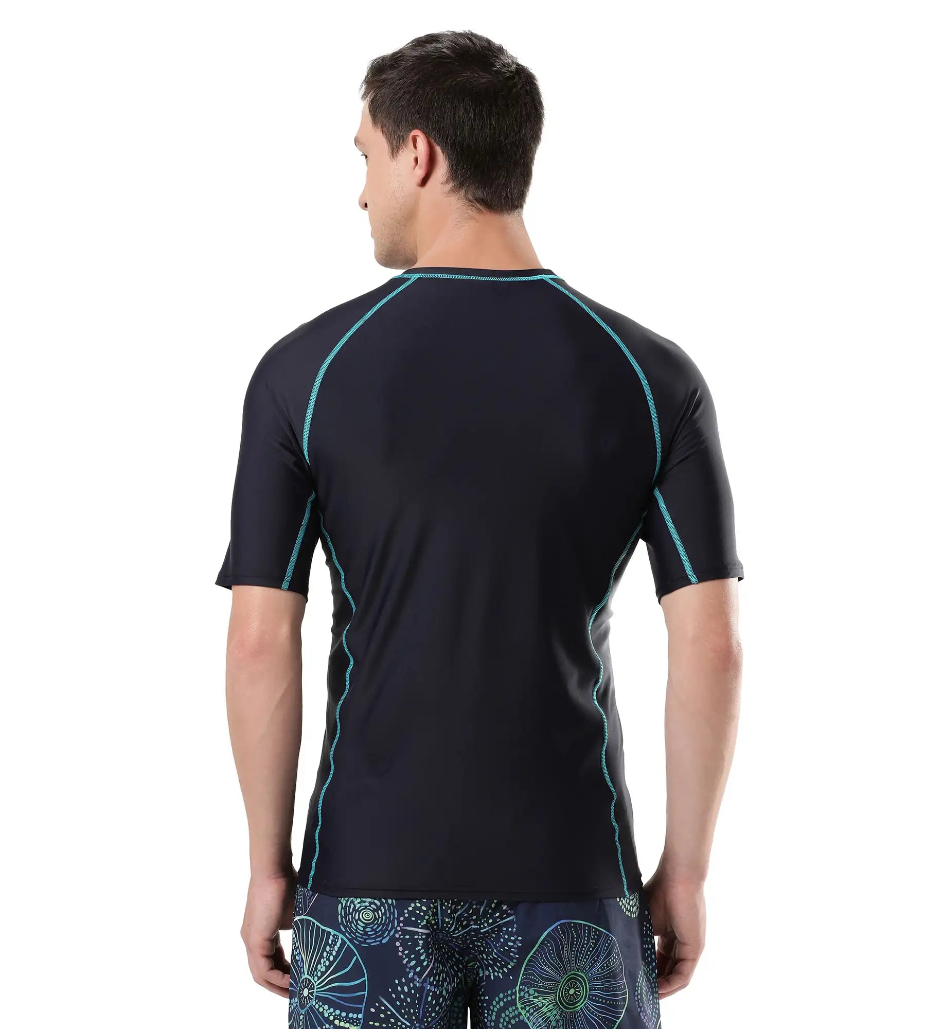 Men's Endurance Short Sleeve Suntop - True Navy  &  Aquarium_4