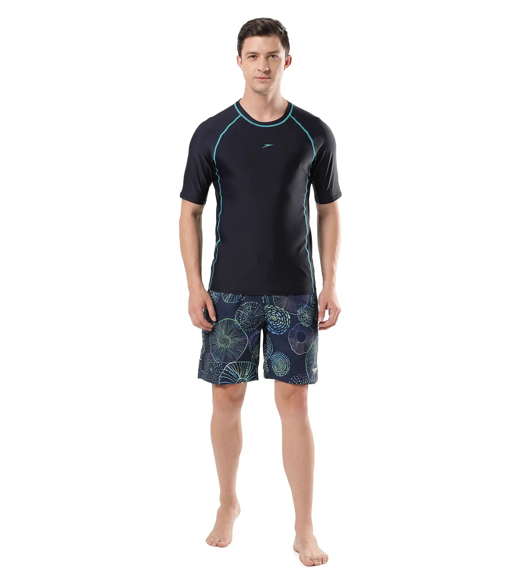 Men's Endurance Short Sleeve Suntop - True Navy  &  Aquarium_5