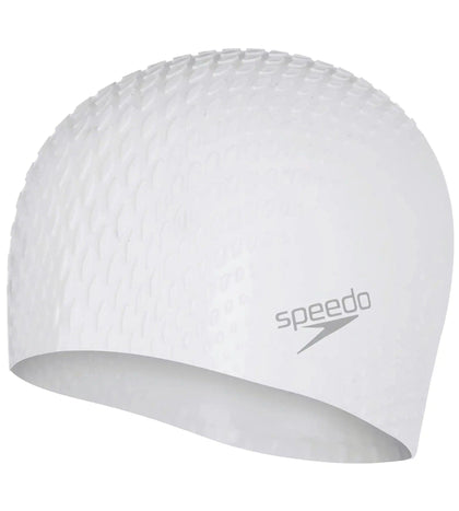 Unisex Adult Bubble Active + Swim Cap - White White_2