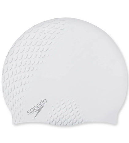 Unisex Adult Bubble Active + Swim Cap - White White_1