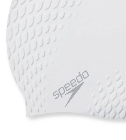 Unisex Adult Bubble Active + Swim Cap - White White_3