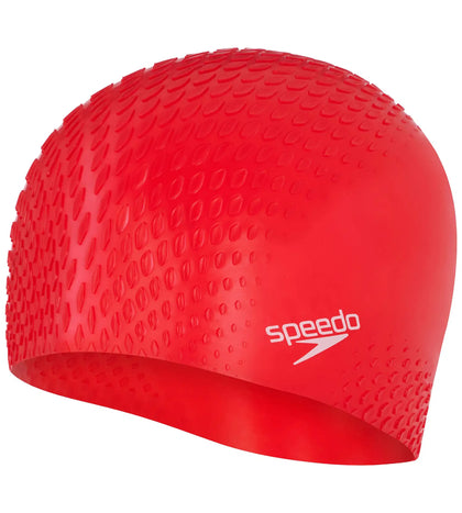 Unisex Adult Bubble Active + Swim Cap - Red Red_2