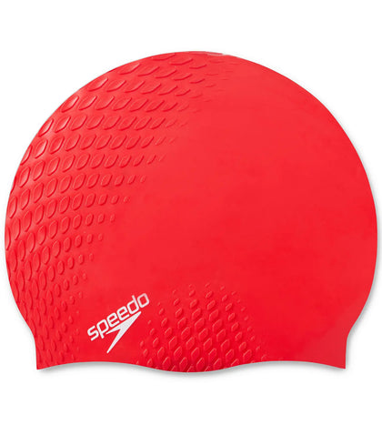 Unisex Adult Bubble Active + Swim Cap - Red Red_1