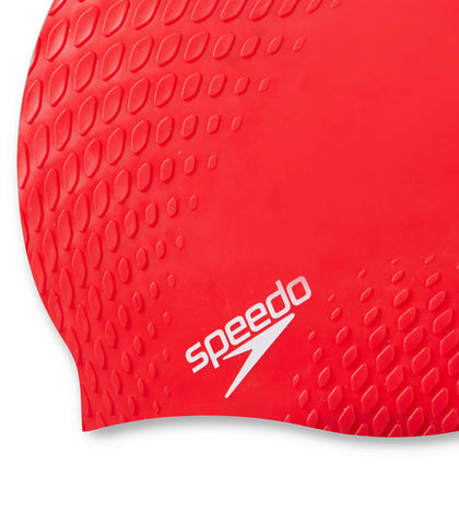 Unisex Adult Bubble Active + Swim Cap - Red Red_3