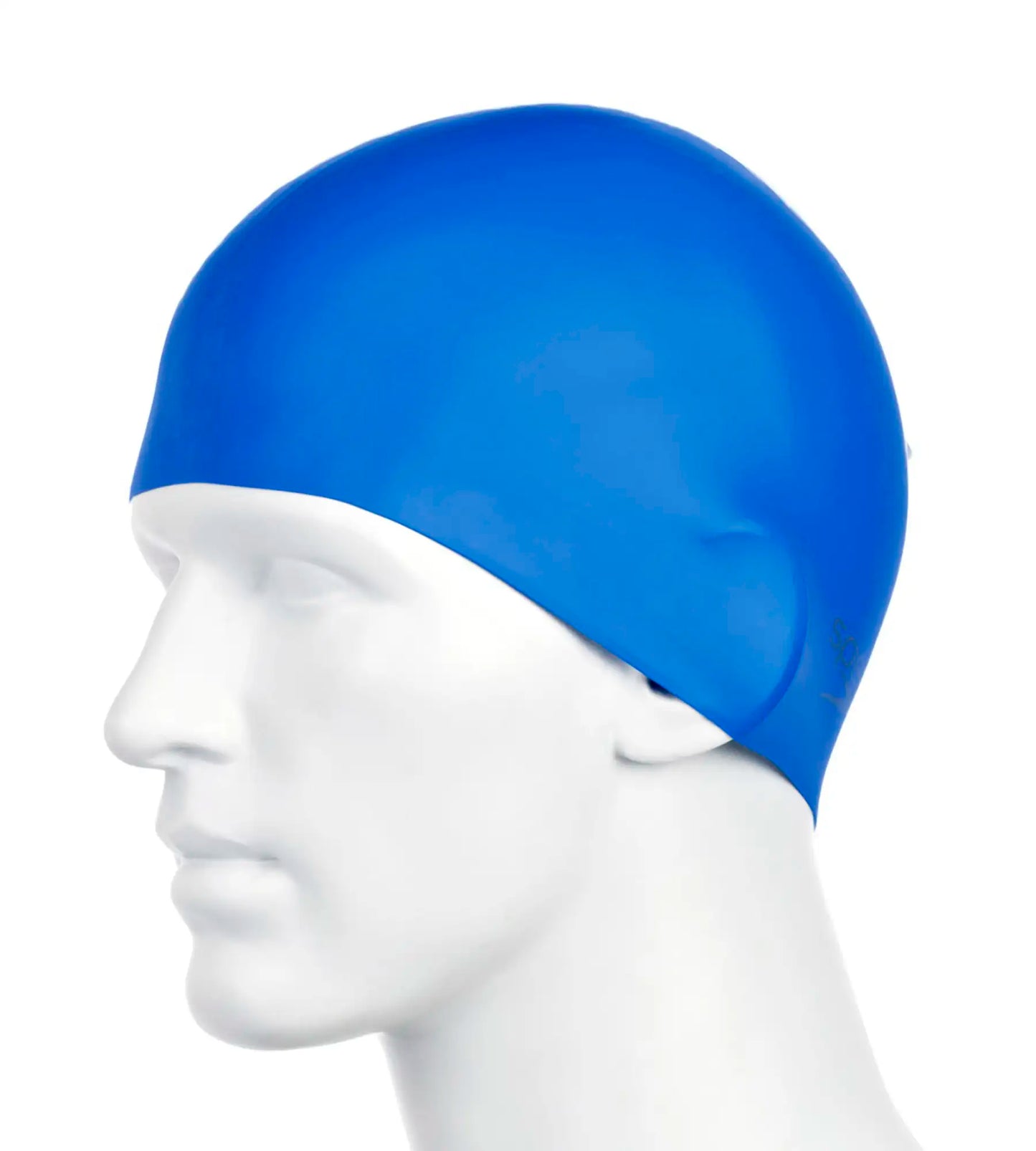 Unisex Adult Moulded Silicone Swim Cap - Blue