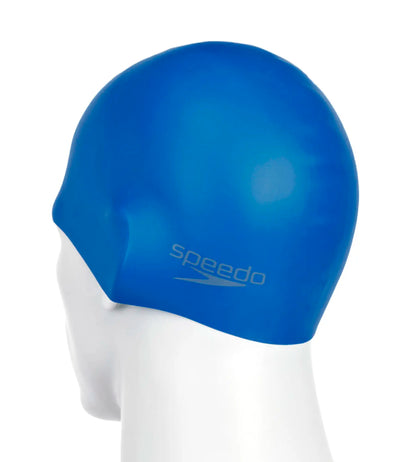 Unisex Adult Moulded Silicone Swim Cap - Blue