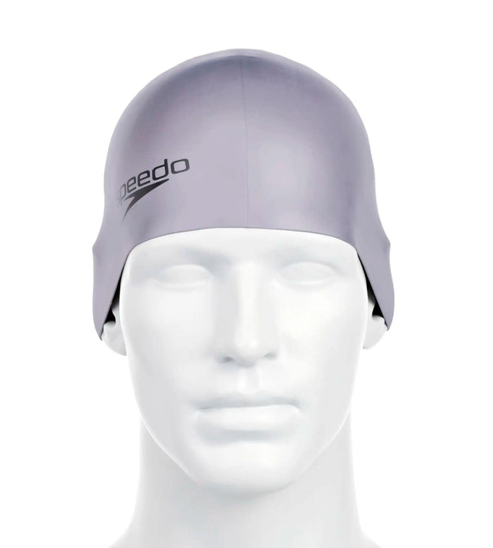 Unisex Adult Moulded Silicone Swim Cap - Grey_2