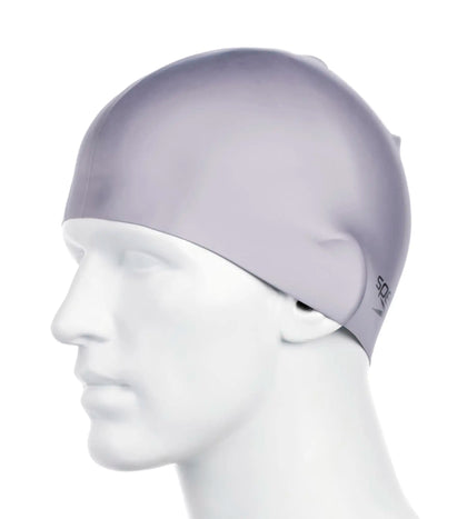 Unisex Adult Moulded Silicone Swim Cap - Grey_3