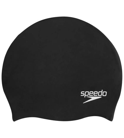 Unisex Junior Moulded Silicone Swim Caps - Black_1